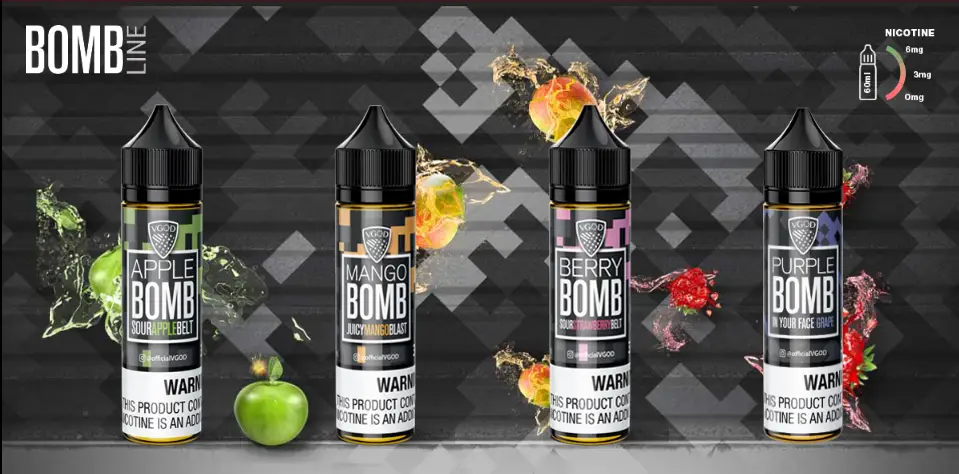 VGOD E-LIQUID 6MG 60ML Bomb line flavors