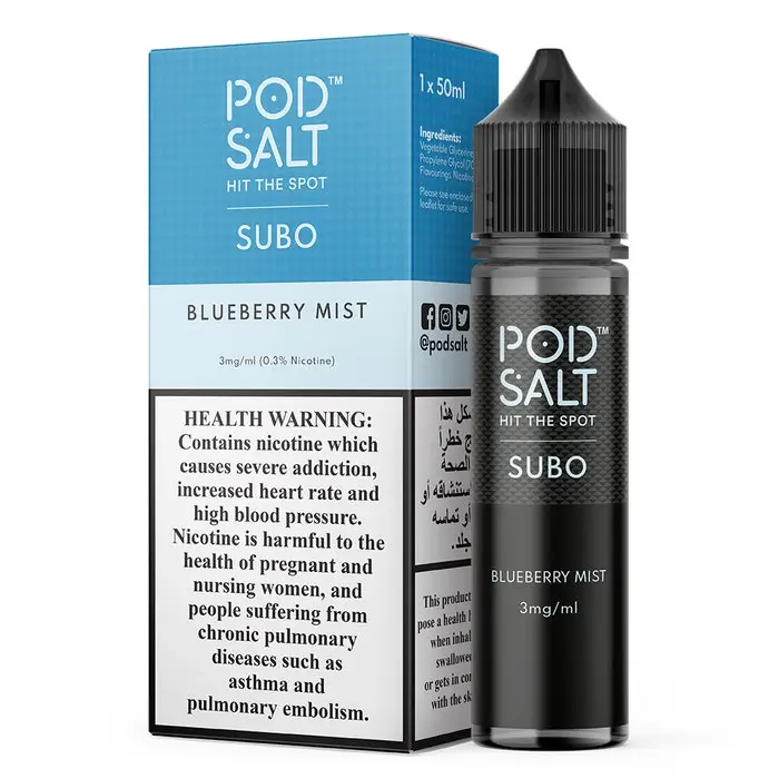 Pod Salt Subo 3mg E-Liquid (UAE) – 50ml Blue mist