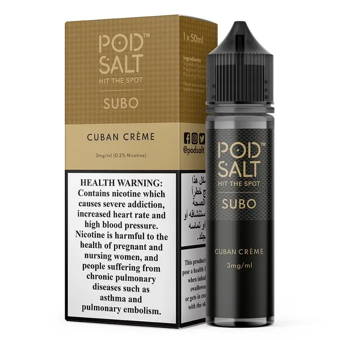 Pod Salt Subo 3mg E-Liquid (UAE) – 50ml Cuban creme