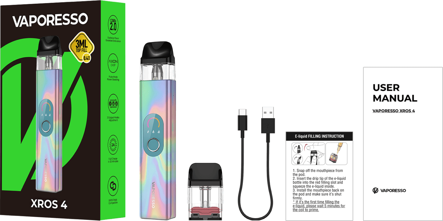 Vaporesso xros 4 package includes